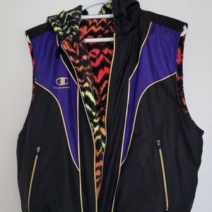 Champion Products Reversible Vest L Unisex Black Purple/Bright Tiger Print